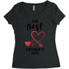 Our First Father's Day! Baby Girl Women's Triblend Scoop T-shirt