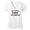 will run for ice cream Women's V-Neck T-Shirt