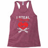 i steal heart valentin day Racerback Tank