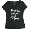 badass feminist cat mom Women's Triblend Scoop T-shirt