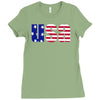 american freedom flag Ladies Fitted T-Shirt