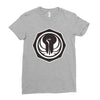 white and black Ladies Fitted T-Shirt