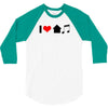 i love house music t shirt edm club wear rave electro party progressiv 3/4 Sleeve Shirt