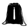 skinny white tie Drawstring Bags