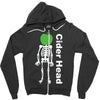 ciderhead cider drinking skeleton and apple Zipper Hoodie