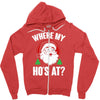 where my ho's at   christmas santa Zipper Hoodie