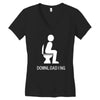 downloading ! funny white sex Women's V-Neck T-Shirt