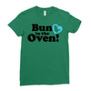 Bun in the Oven with Heart Baby Boy Ladies Fitted T-Shirt