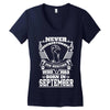 Never Underestimate Dog Rescuer Who Was Born September Women's V-Neck T-Shirt
