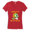 World's Best Boss Mario Women's V-Neck T-Shirt