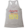 awesome since november 1970 Racerback Tank