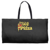 there is no we in pizza Weekender Totes