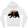 Bear Adventure With Rose Zipper Hoodie