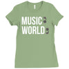 music on world off Ladies Fitted T-Shirt