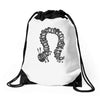 greedy caterpillar Drawstring Bags