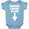 warning choking hazard printed Baby Onesie