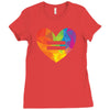 Rainbow Equality Heart Ladies Fitted T-Shirt
