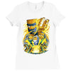 follow the friar   design two Ladies Fitted T-Shirt