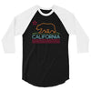 neon sign california republic flag bear 3/4 Sleeve Shirt
