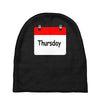 title of day of the week sunday thursday day of the week Baby Beanies
