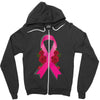 breast cancer pink ribbon Zipper Hoodie
