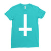 wasted youth inverted cross indie geek swag funny Ladies Fitted T-Shirt