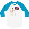 Astronaut Celebrating Independence  Day at 1776 3/4 Sleeve Shirt