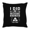 I Did Not Become a Mechanic to Fix Your for Free Throw Pillow
