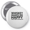 whiskey makes me happy you not so much Pin-back button