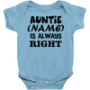 personalised auntie Baby Onesie