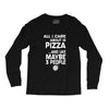 care about pizza and 3 people girls Long Sleeve Shirts