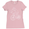 shark riding bicycle bike funny Ladies Fitted T-Shirt