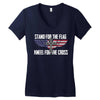 stand for the flag kneel for the cross Women's V-Neck T-Shirt