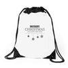 merry christmas and happy new year Drawstring Bags