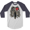 ribcage and heart 3/4 Sleeve Shirt