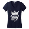 Queens Are Born In August Women's V-Neck T-Shirt