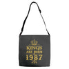 kings are born in 1987 Adjustable Strap Totes