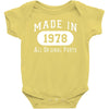 40th birthday gifts made 1978 all original parts Baby Bodysuit