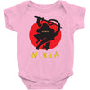 love ninja monkey banana Baby Bodysuit