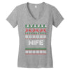 ugly christmas wife Women's V-Neck T-Shirt