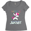 january  born unicorns Women's Triblend Scoop T-shirt