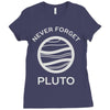 never forget pluto the planet Ladies Fitted T-Shirt
