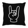 rock and roll throwing horns Throw Pillow