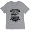 Super Cool Nanny Of A Freaking Awesome Grandson V-Neck Tee