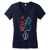 Bong Mathematics design with Earth, Fire, Air, Water and bong icons Women's V-Neck T-Shirt