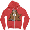 cokelat animal Zipper Hoodie