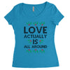 Love Actually Is All Around Ugly Christmas for light Women's Triblend Scoop T-shirt
