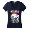 I Wish I Were A Unicorn So I Could Stab Idiots With My Head Women's V-Neck T-Shirt