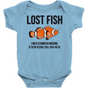 lost fish Baby Onesie