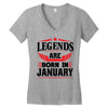 Legends Are Born In January Women's V-Neck T-Shirt